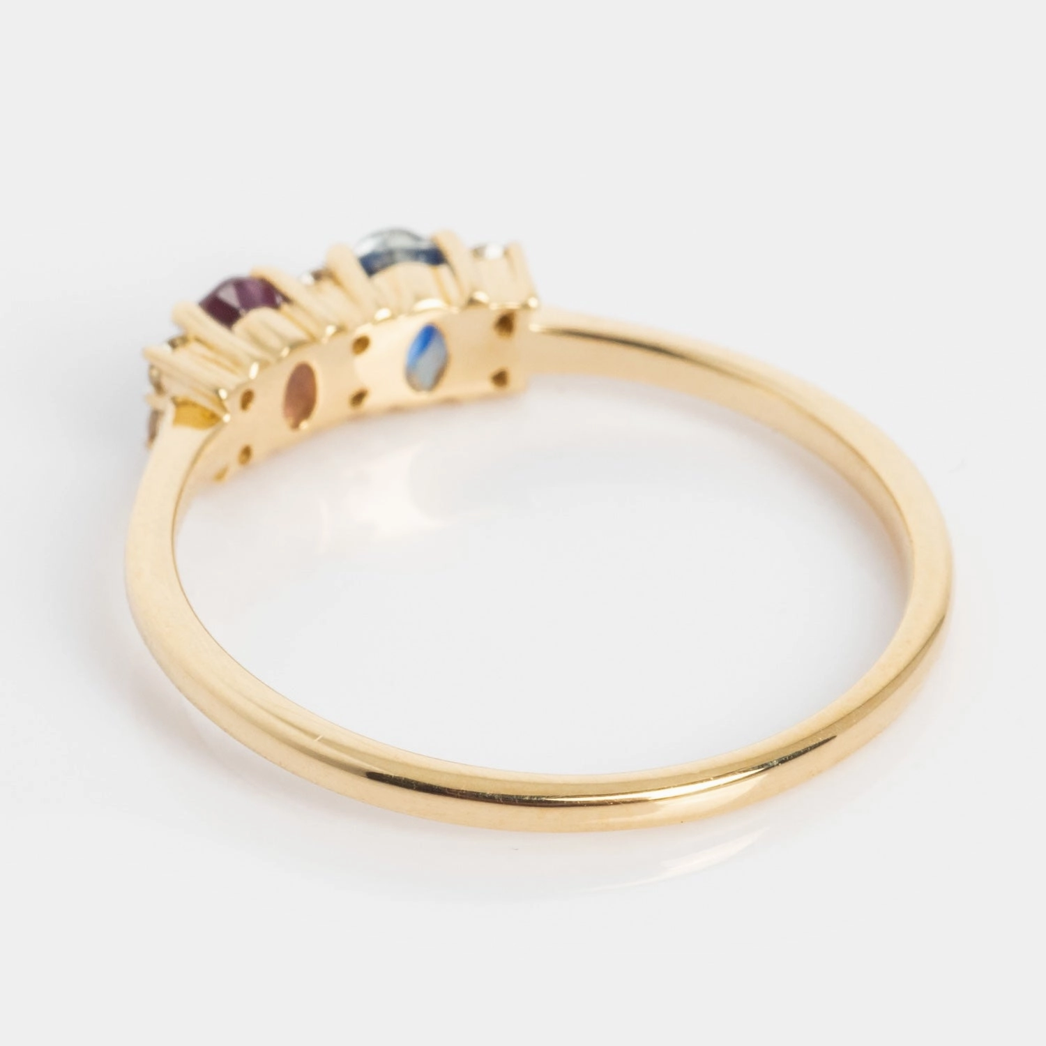 Customizable Acrostic Oval Gemstone Ring