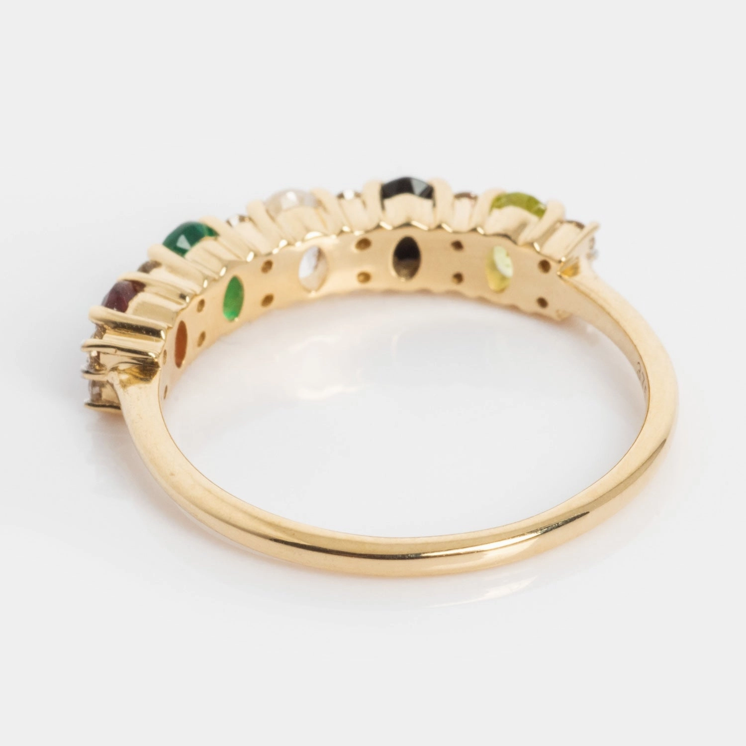 Customizable Acrostic Oval Gemstone Ring