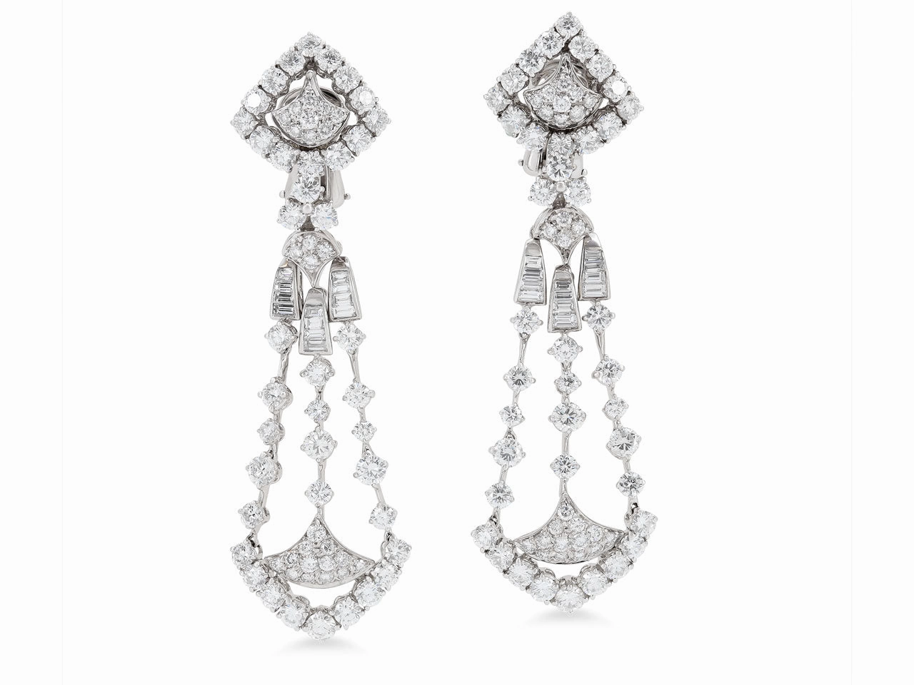 Diamond Chandelier Earrings in 18K White Gold