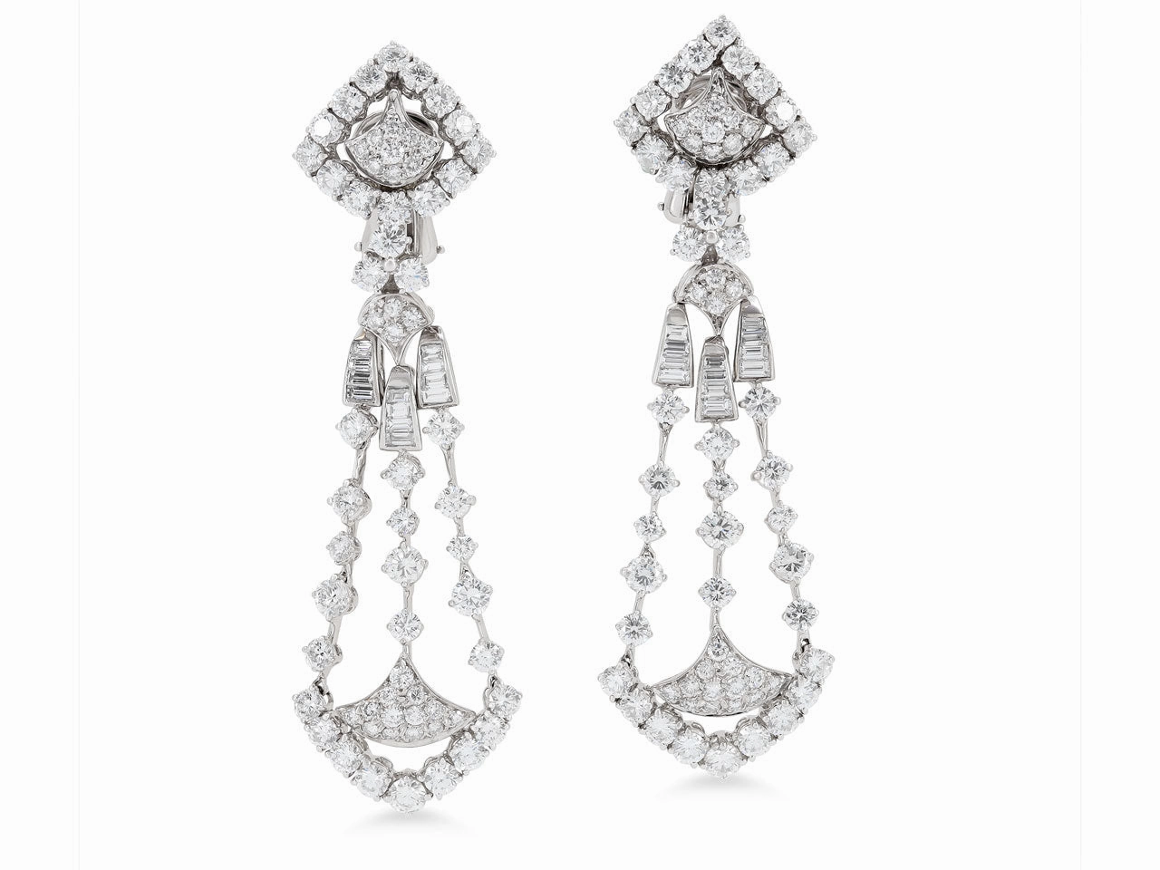 Diamond Chandelier Earrings in 18K White Gold