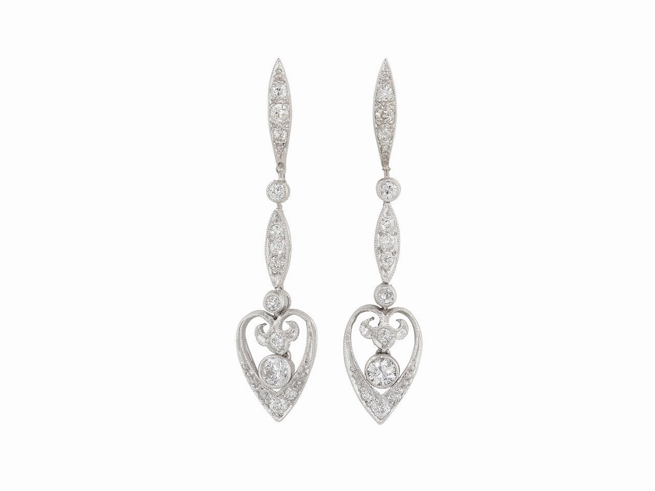 Diamond Dangle Earrings in Platinum