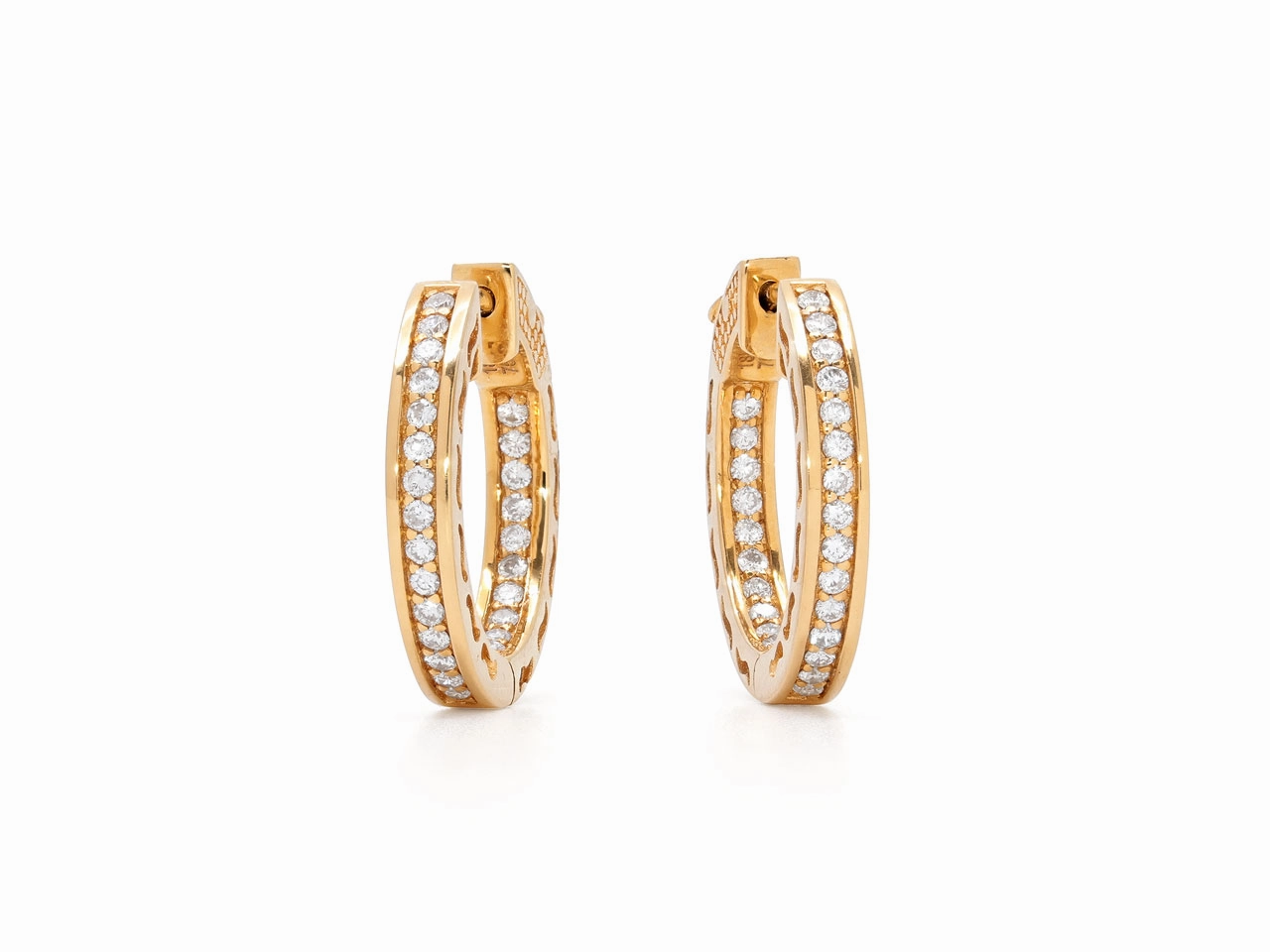 Diamond Hoop Earrings in 18K Gold