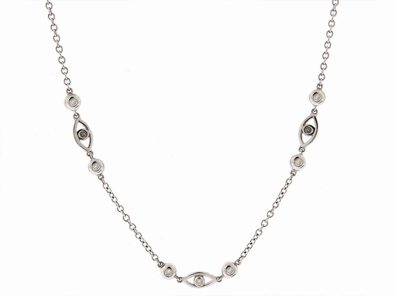 Diamond Necklace in 18K White Gold