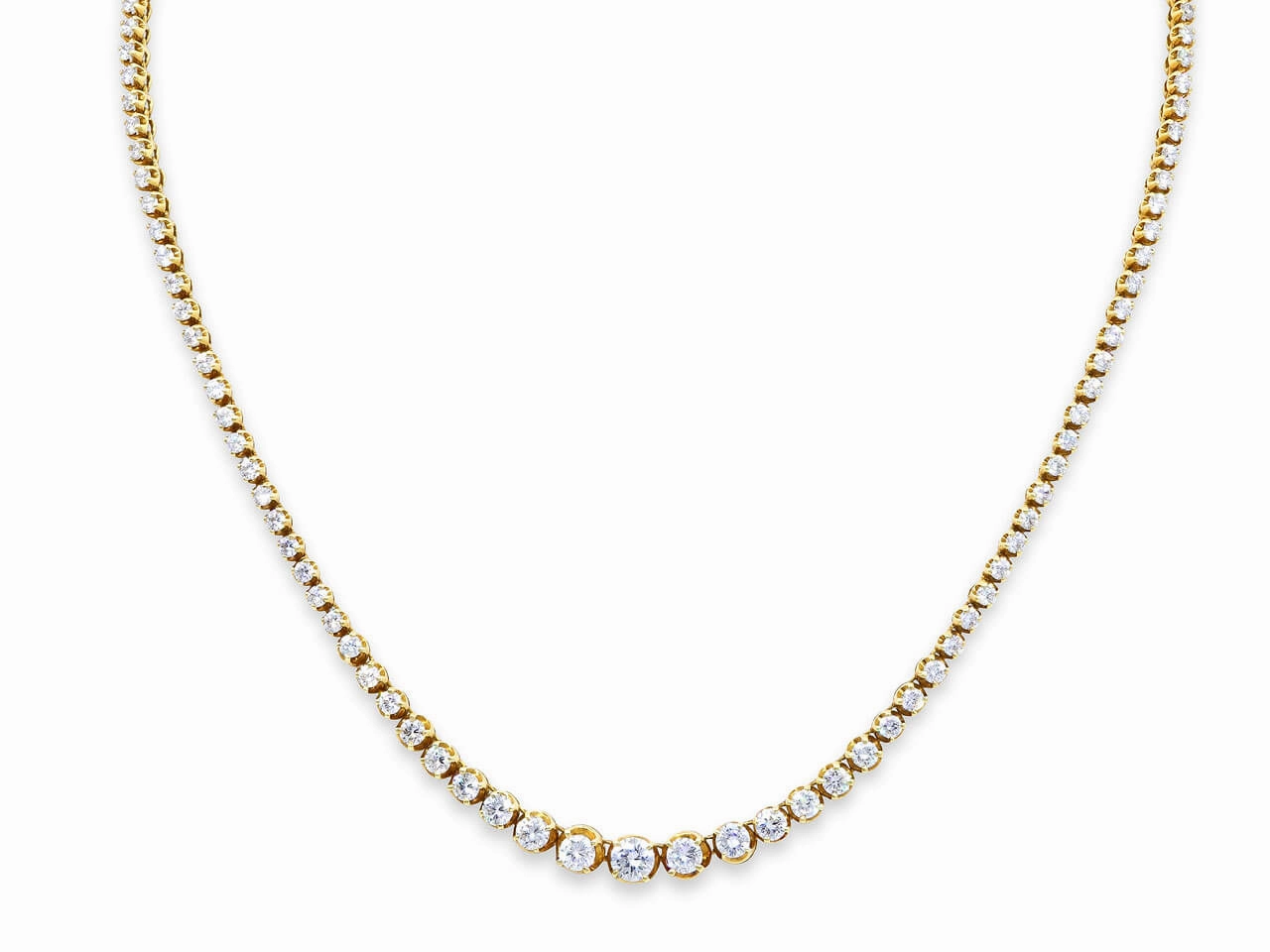 Diamond Rivire Necklace in 18K Gold