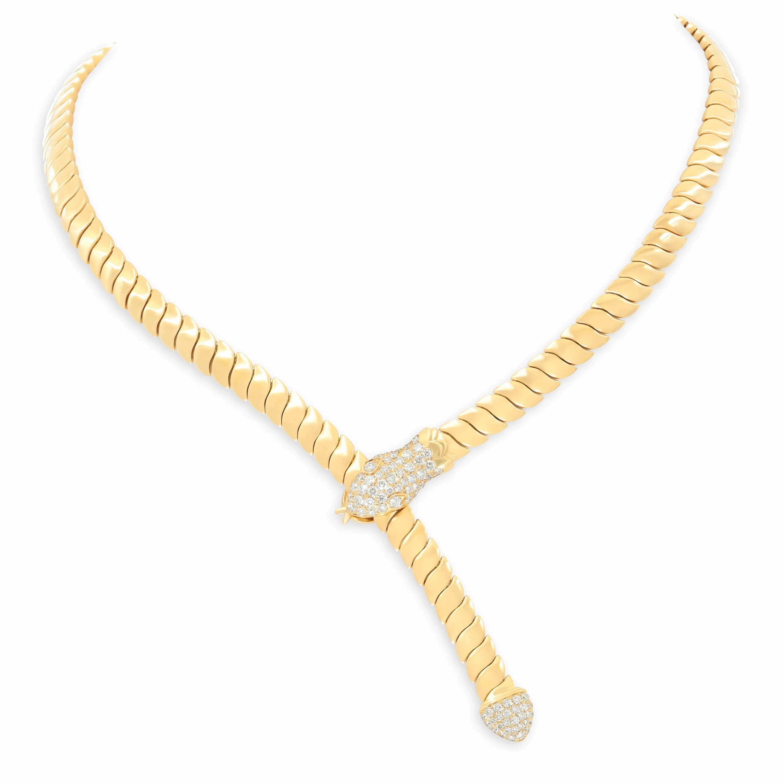 Diamond Snake Necklace in 18K Gold, by Beladora