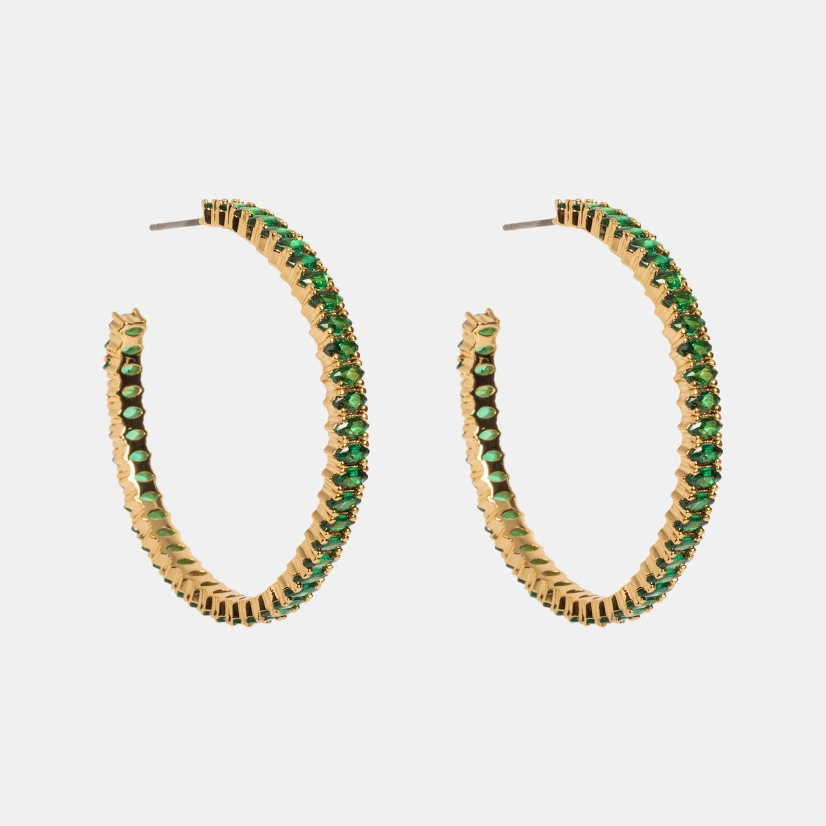Emerald Marquise Hoops