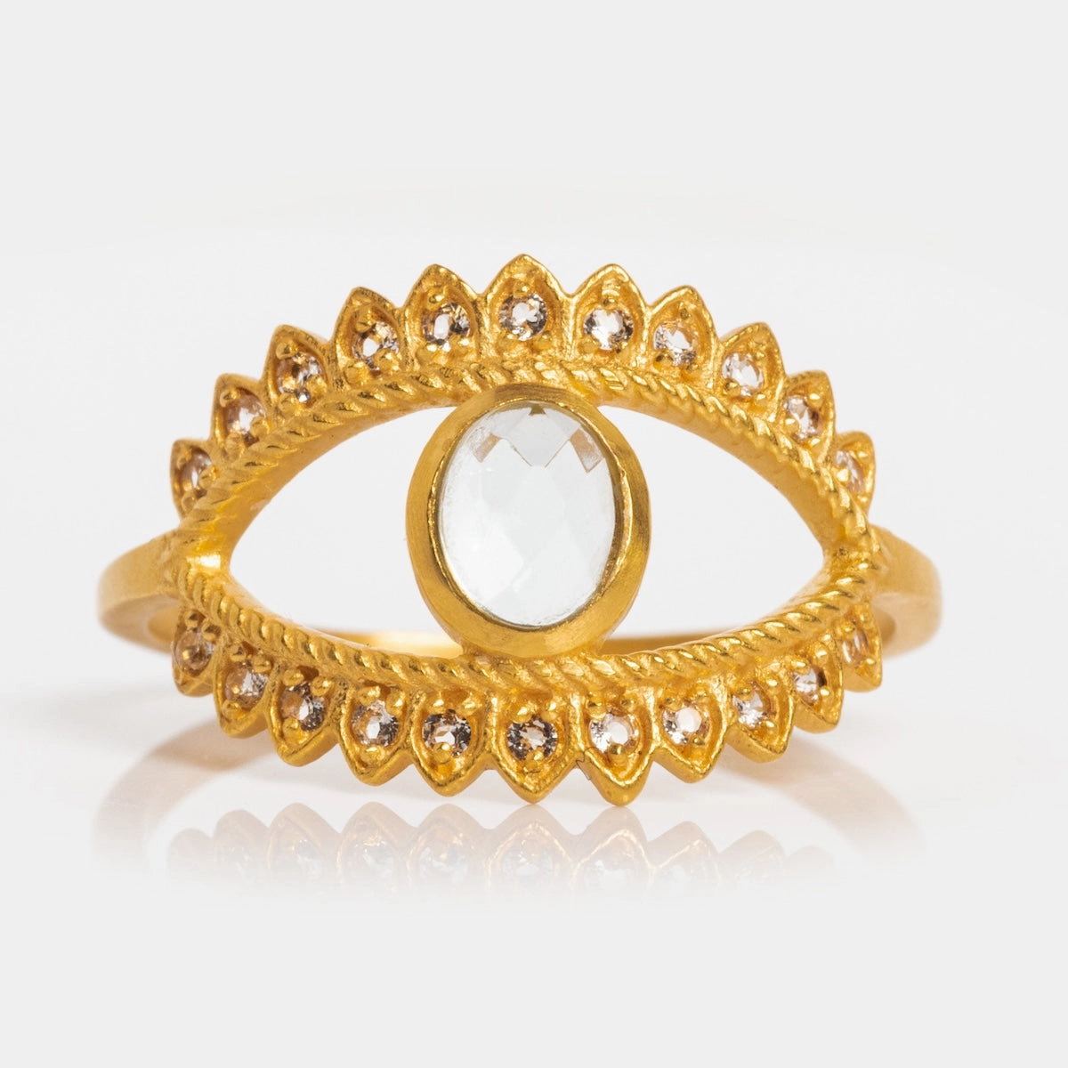 Fancy Blue Topaz Eye Ring
