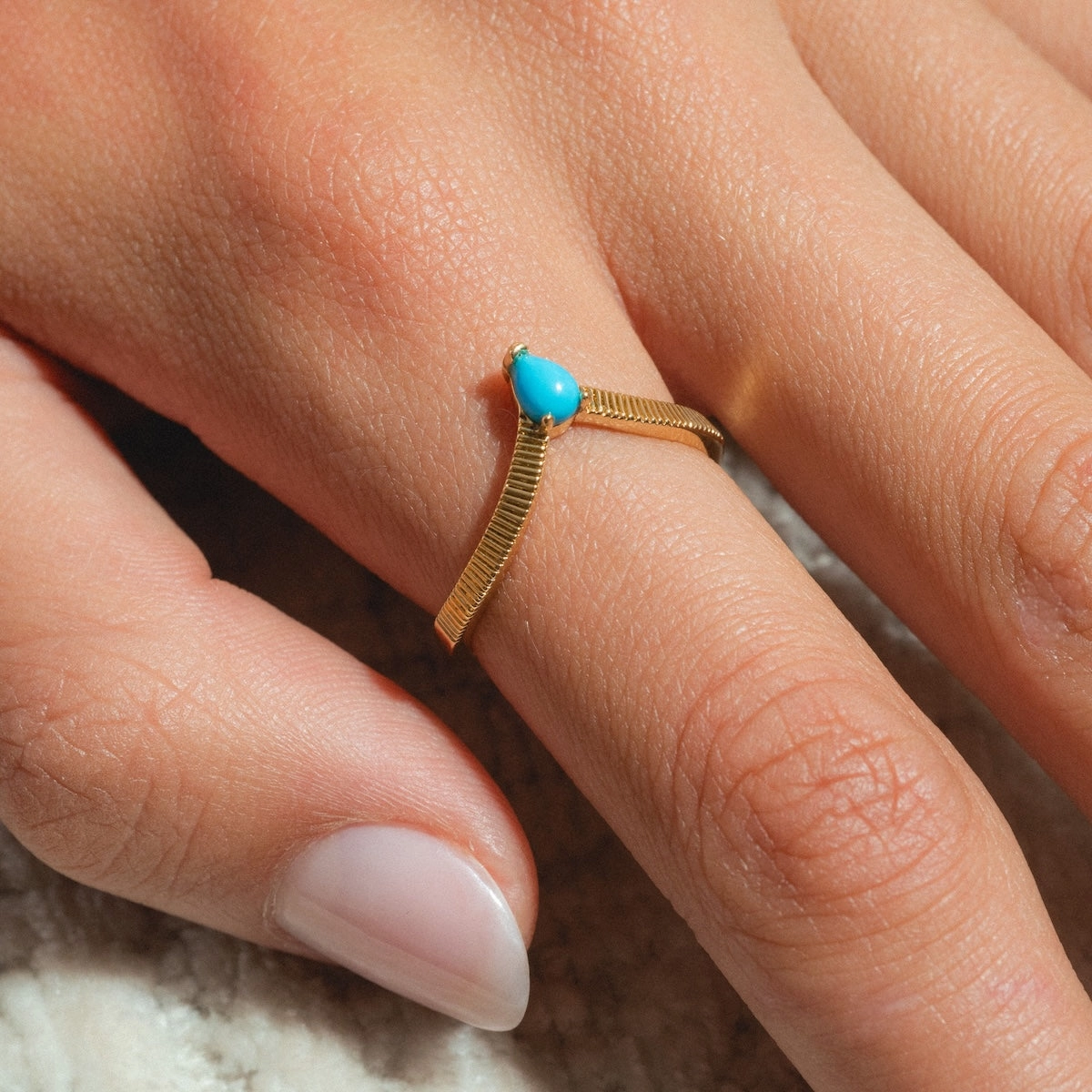 Gem Drop Textured Stacking Ring