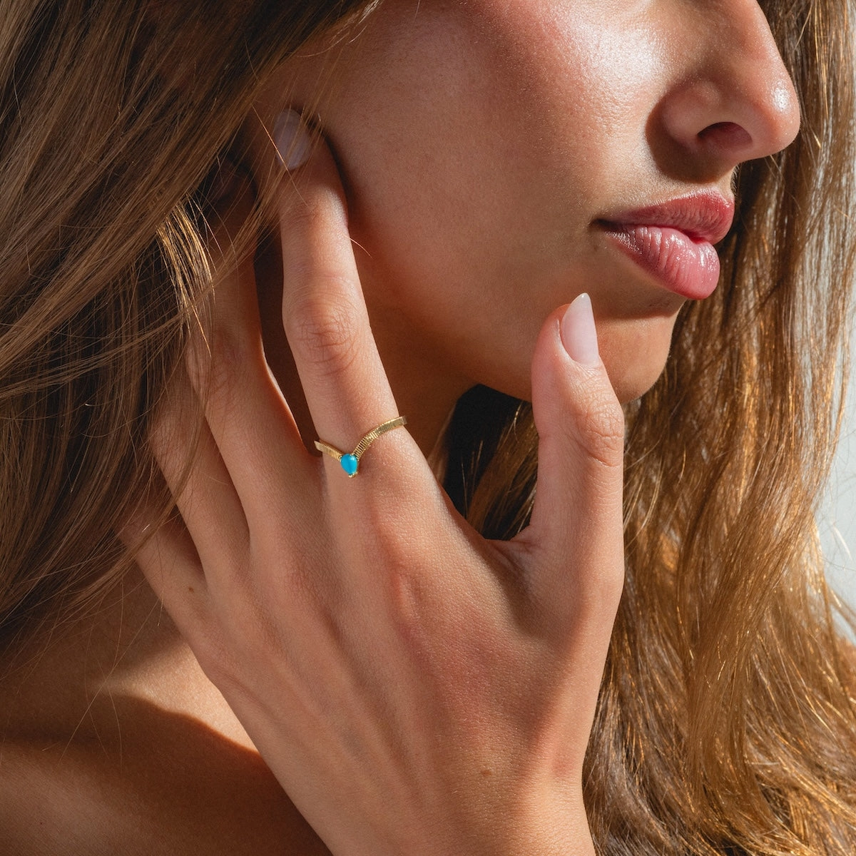 Gem Drop Textured Stacking Ring