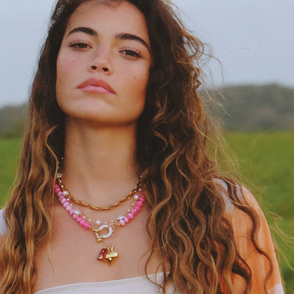 Gemstone Carabiner Necklace