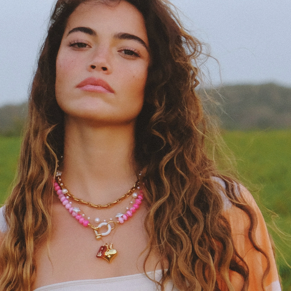 Gemstone Carabiner Necklace