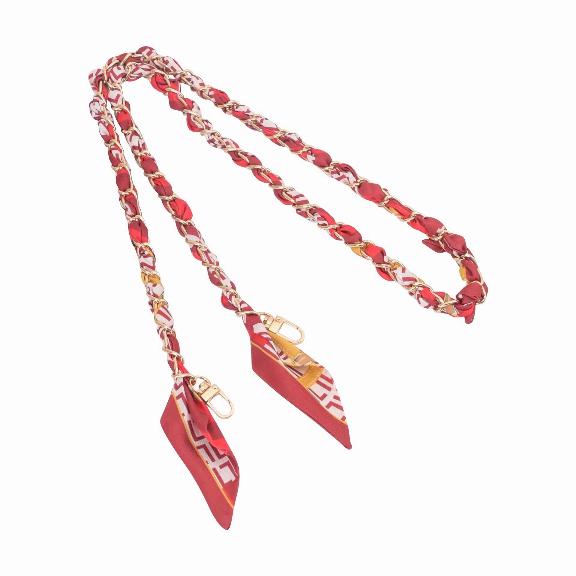 Gold Phone Chain with Scarf Red - Long G