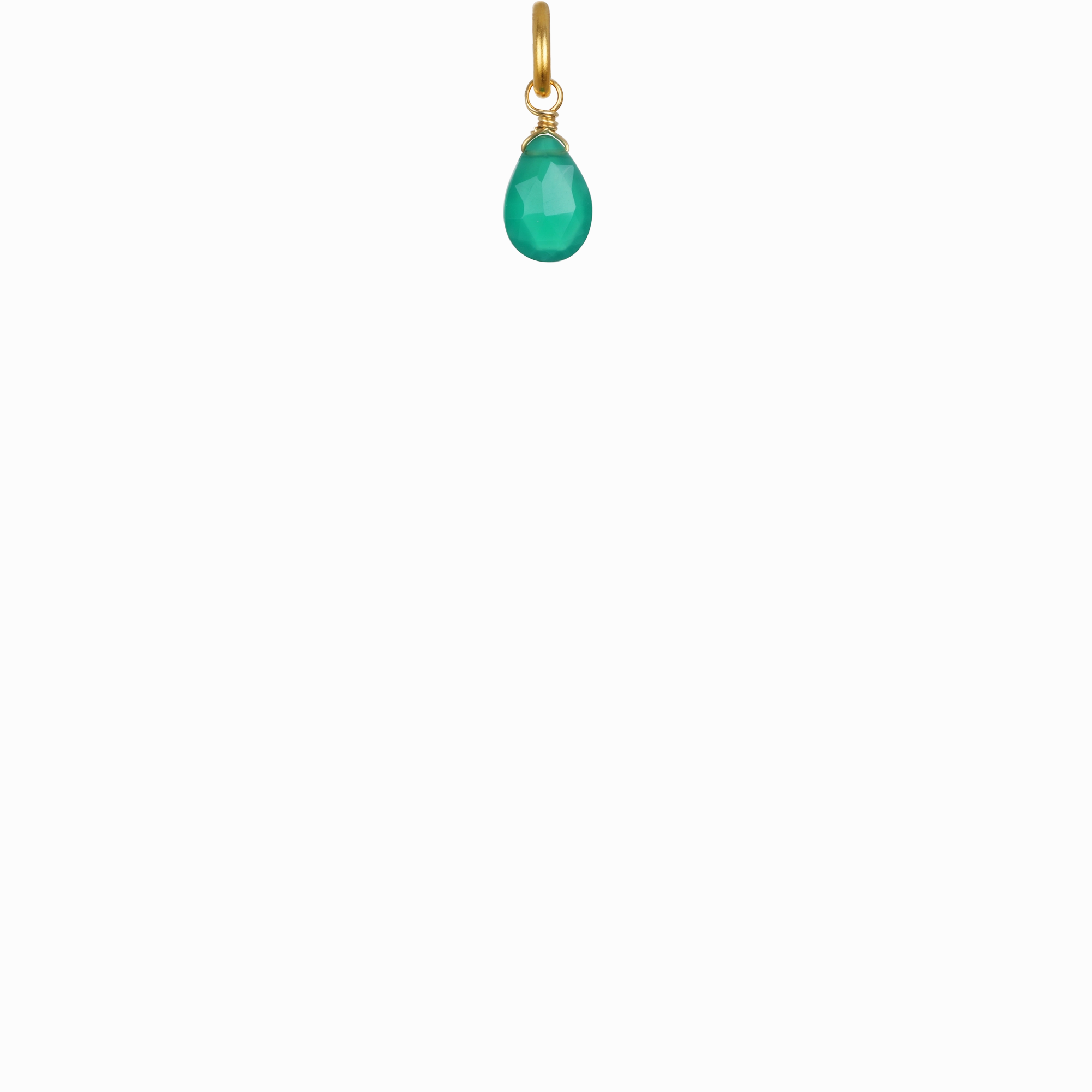 Green Onyx Briolette- May Birthstone