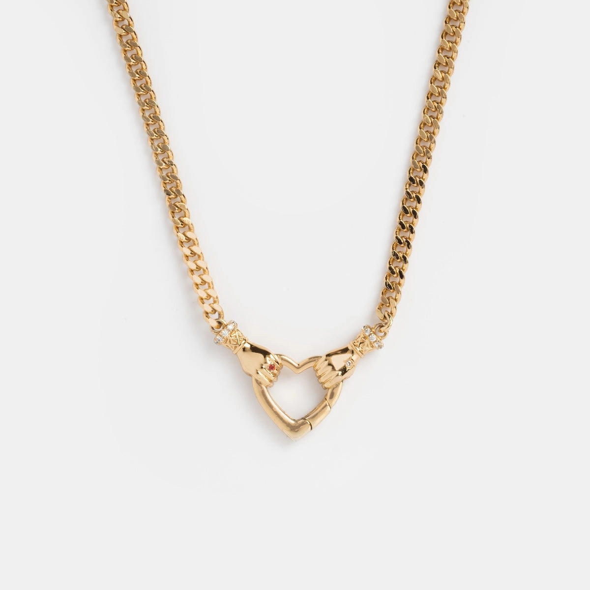 Hand Over Heart Charm Holder Necklace