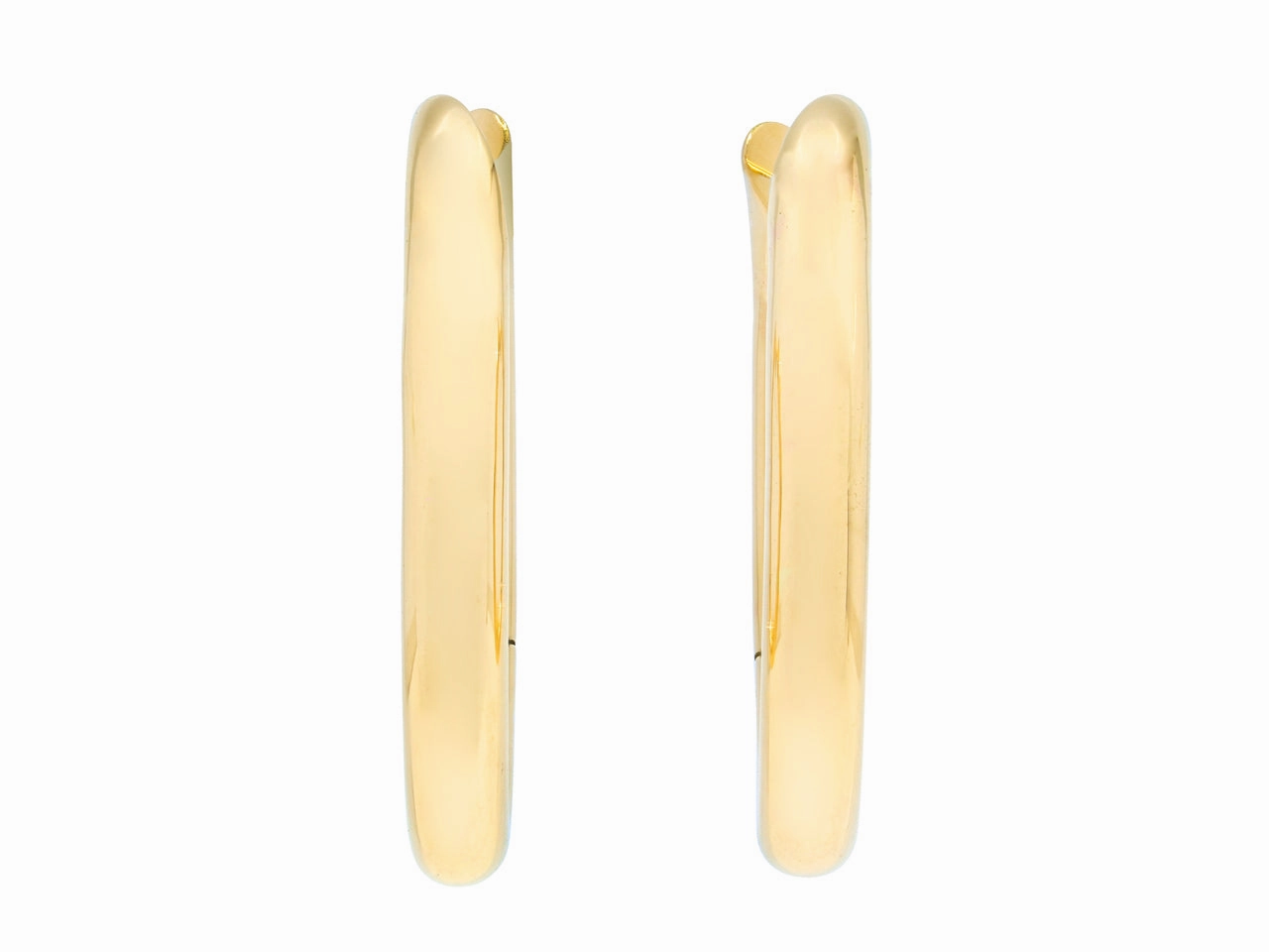 Hinged Elongated Hoop Earrings in 18K Gold, by Beladora