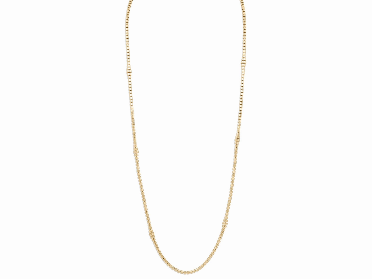 Italian Skinny Flexible Tube Necklace in 18K Gold, by Beladora