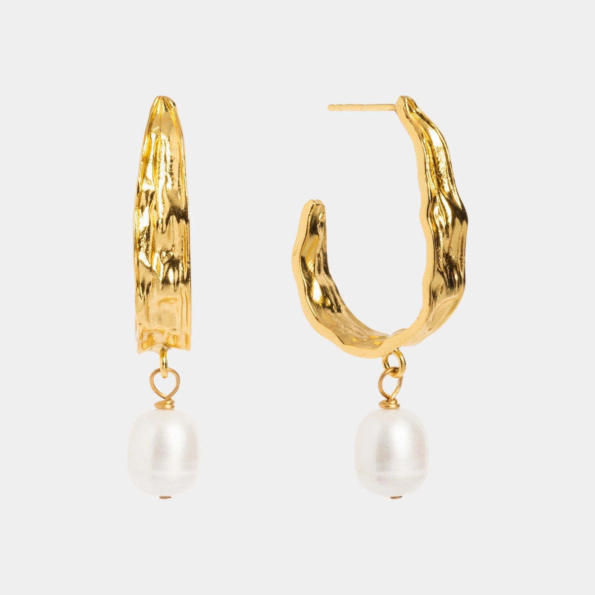 Judy Pearl Statement Hoop Earrings