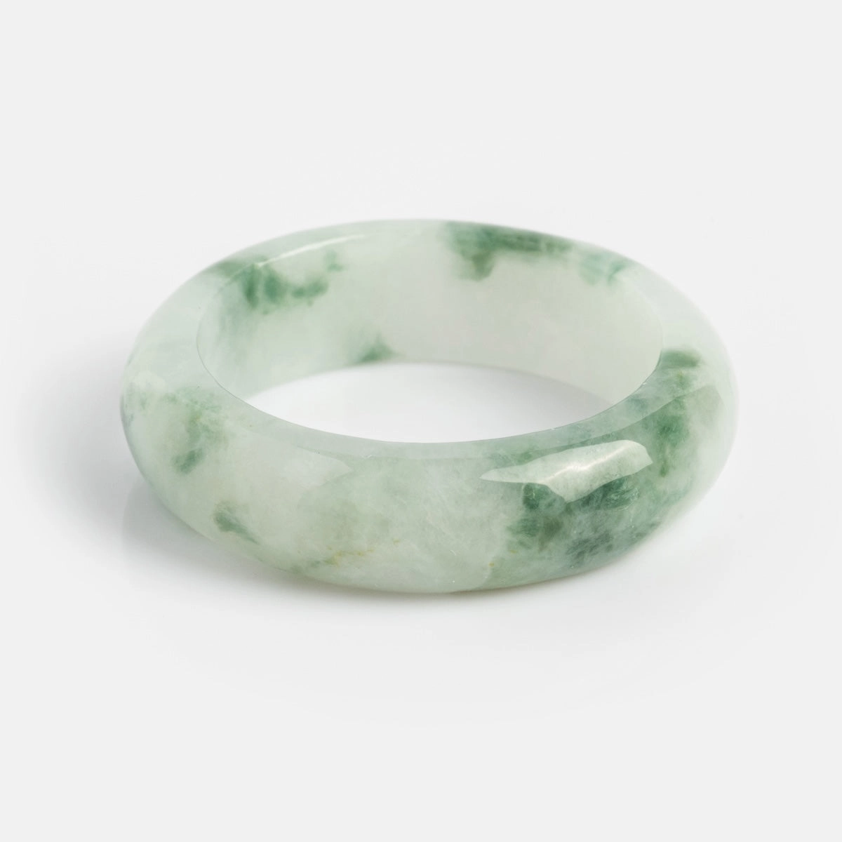 Koi Mottled Green Jade Ring