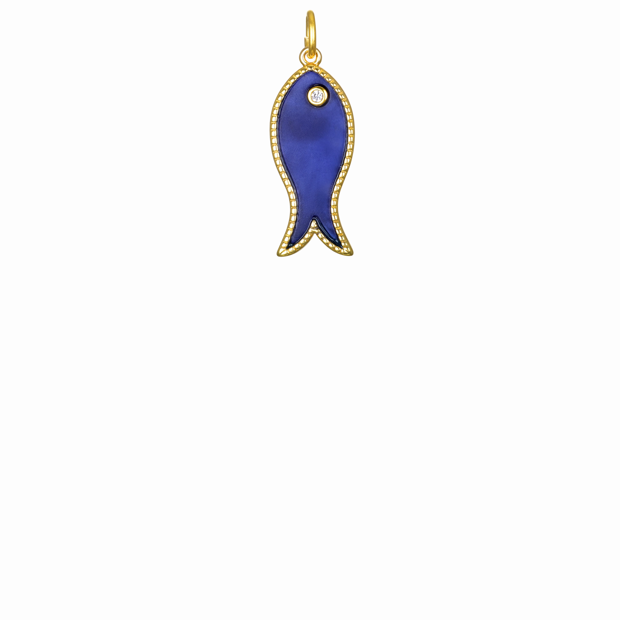 Lapis Inlay Fish Charm