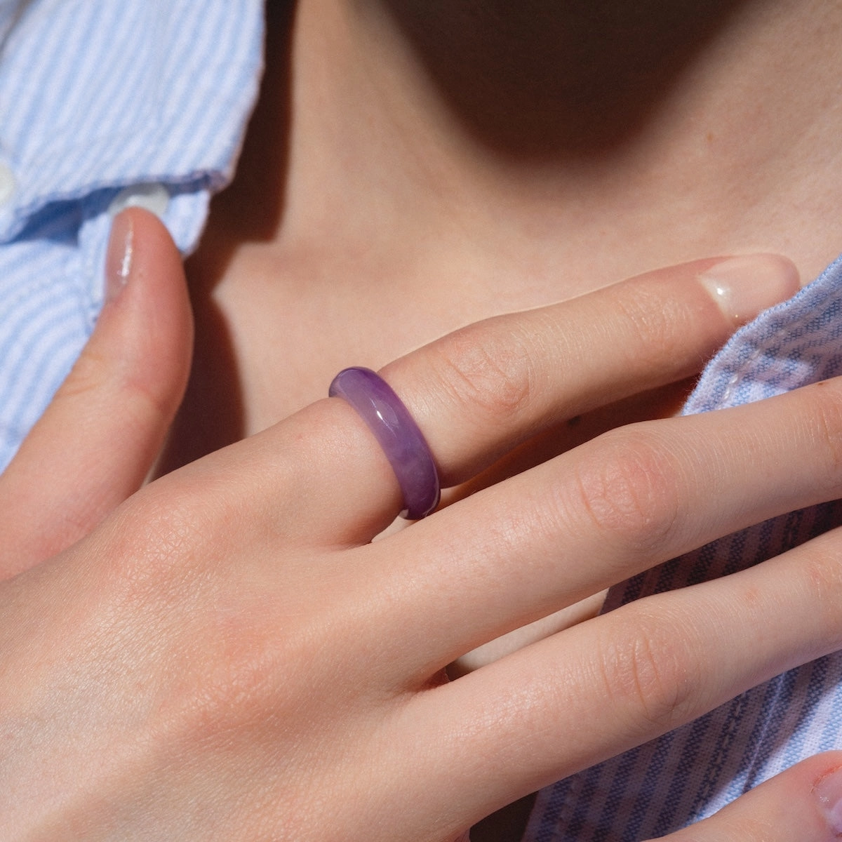Lilac Purple Jadeite Ring
