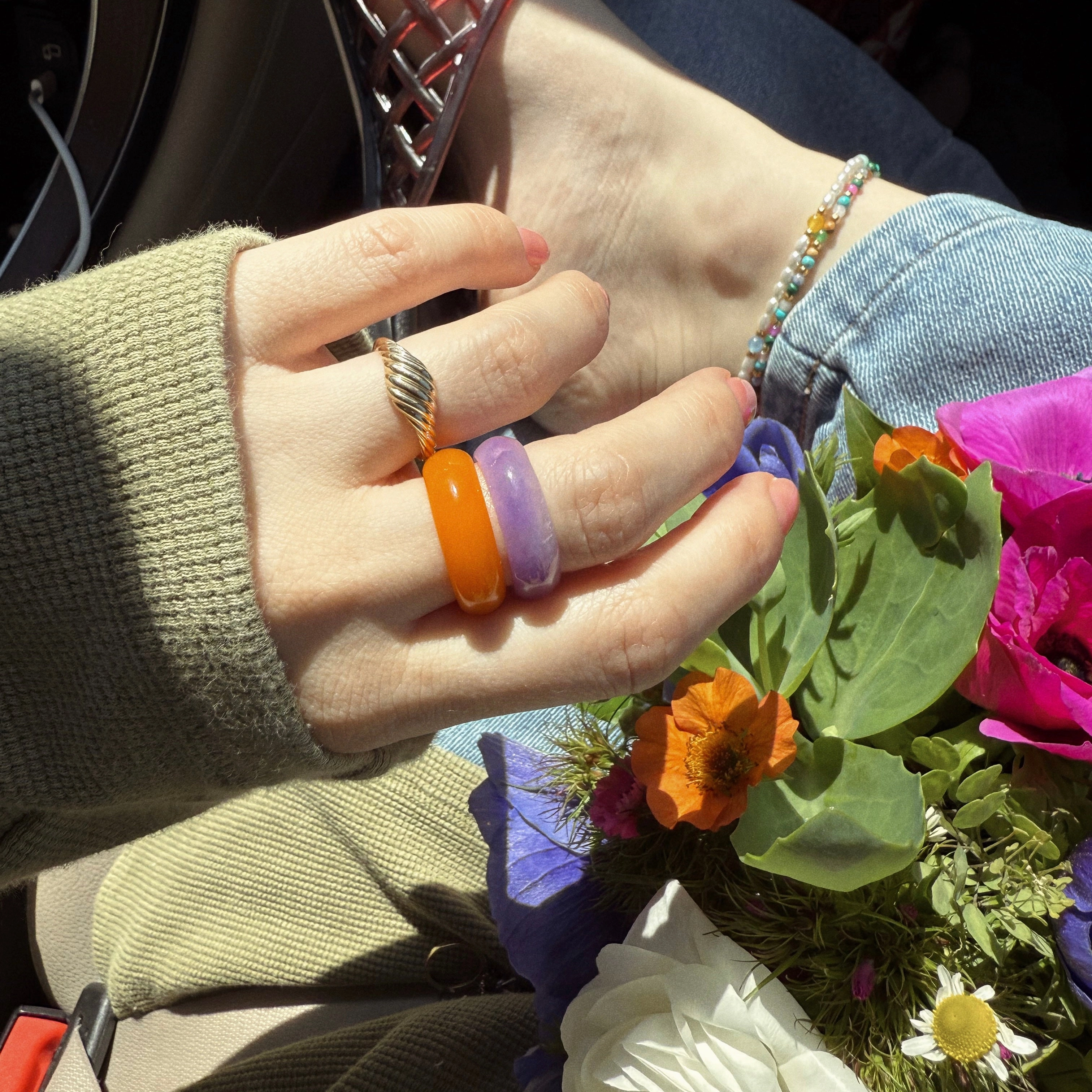Lilac Purple Jadeite Ring