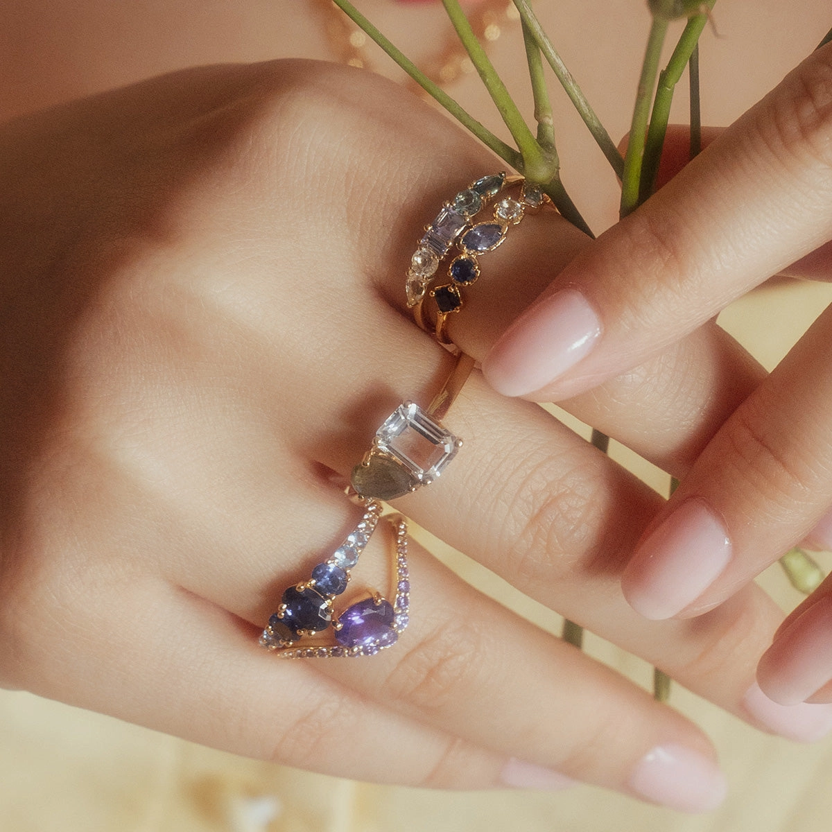 Main Character Floating Ombre Birthstone Ring