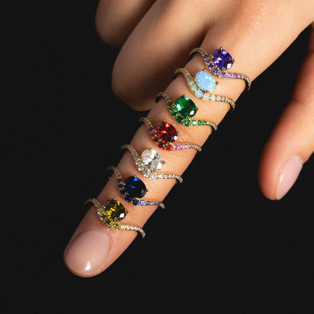 Main Character Floating Ombre Birthstone Ring