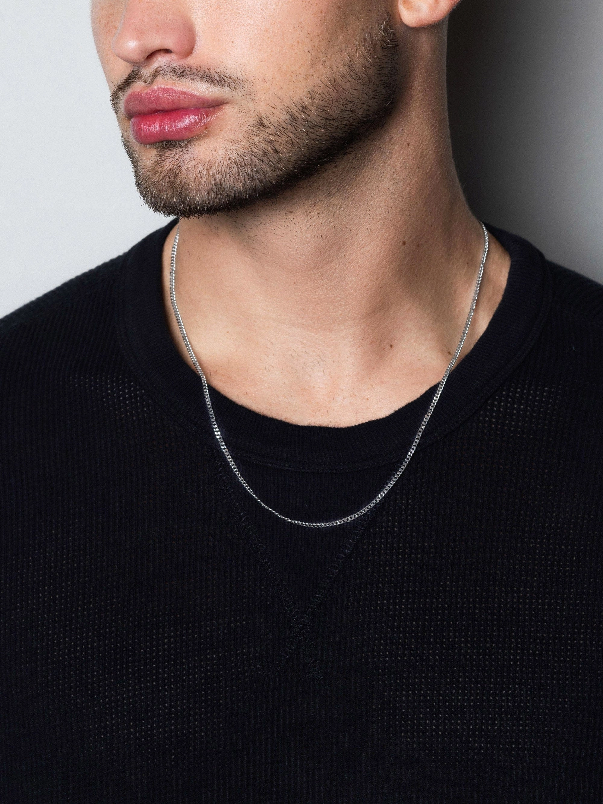Men's Silver Cuban Link Chain in 2mm