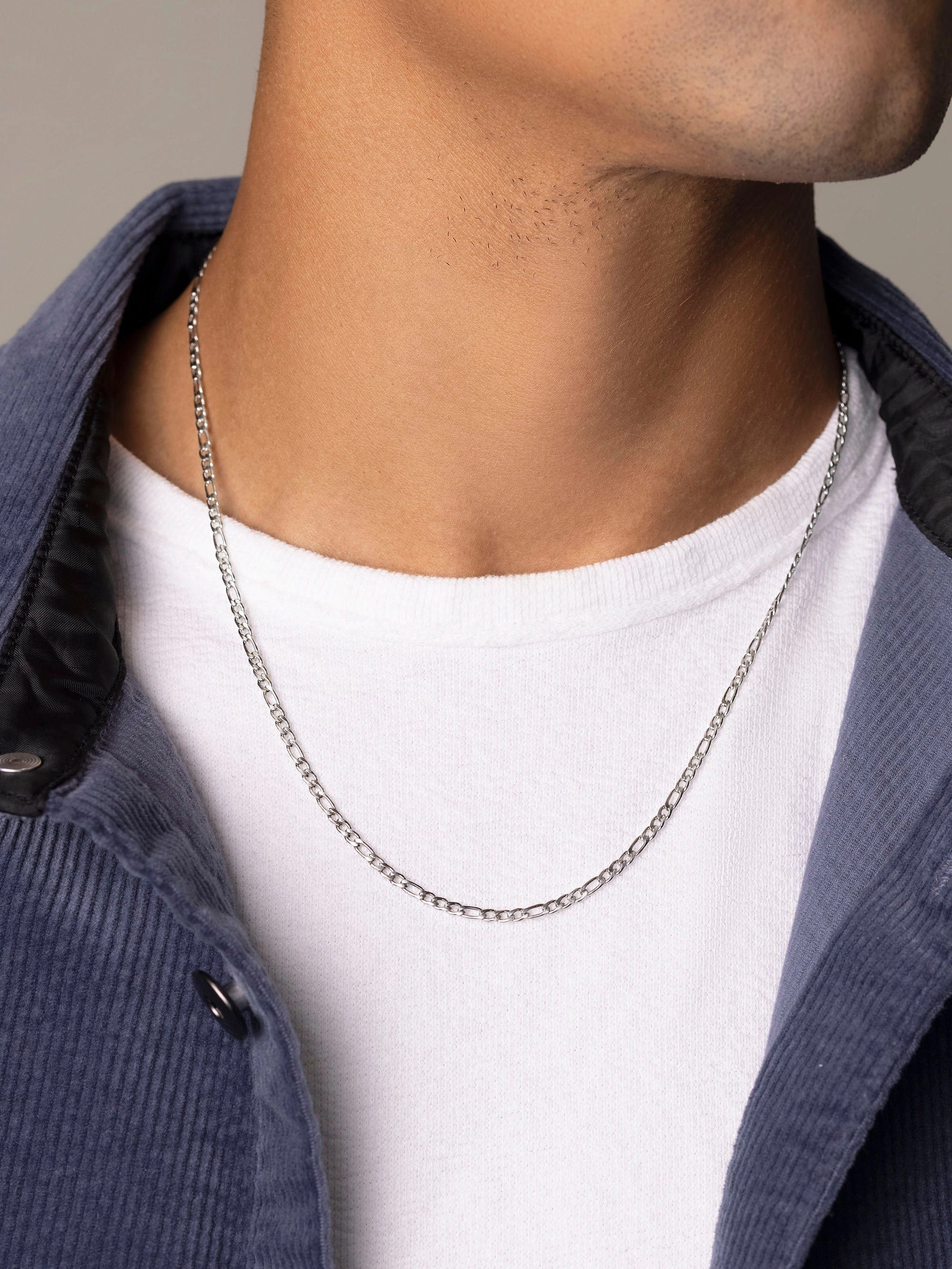 Men's Silver Figaro Chain in 3mm