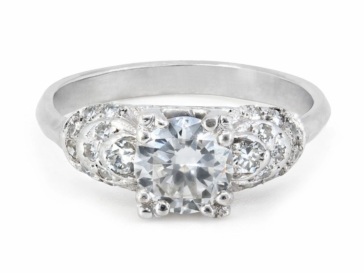 Mid-Century Diamond Ring in Platinum