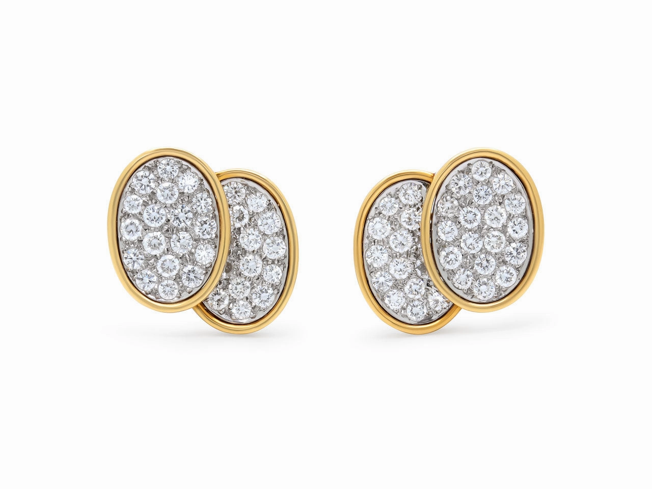 Mid-Century Van Cleef & Arpels Diamond Earrings in Platinum and 18K Gold