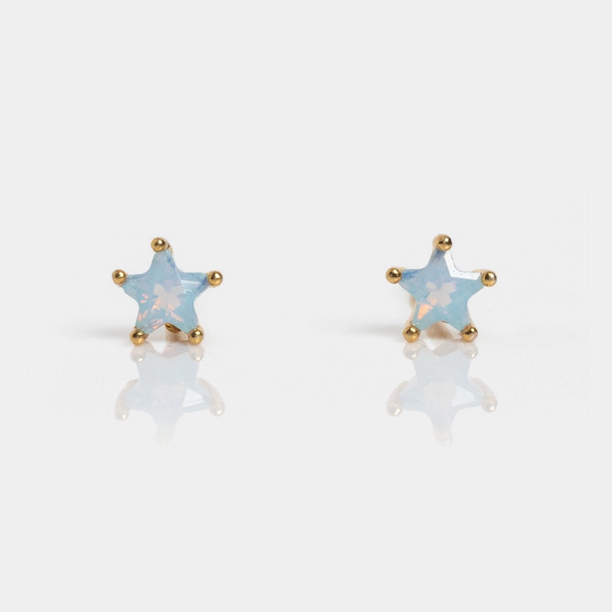 Milky Blue Star Studs