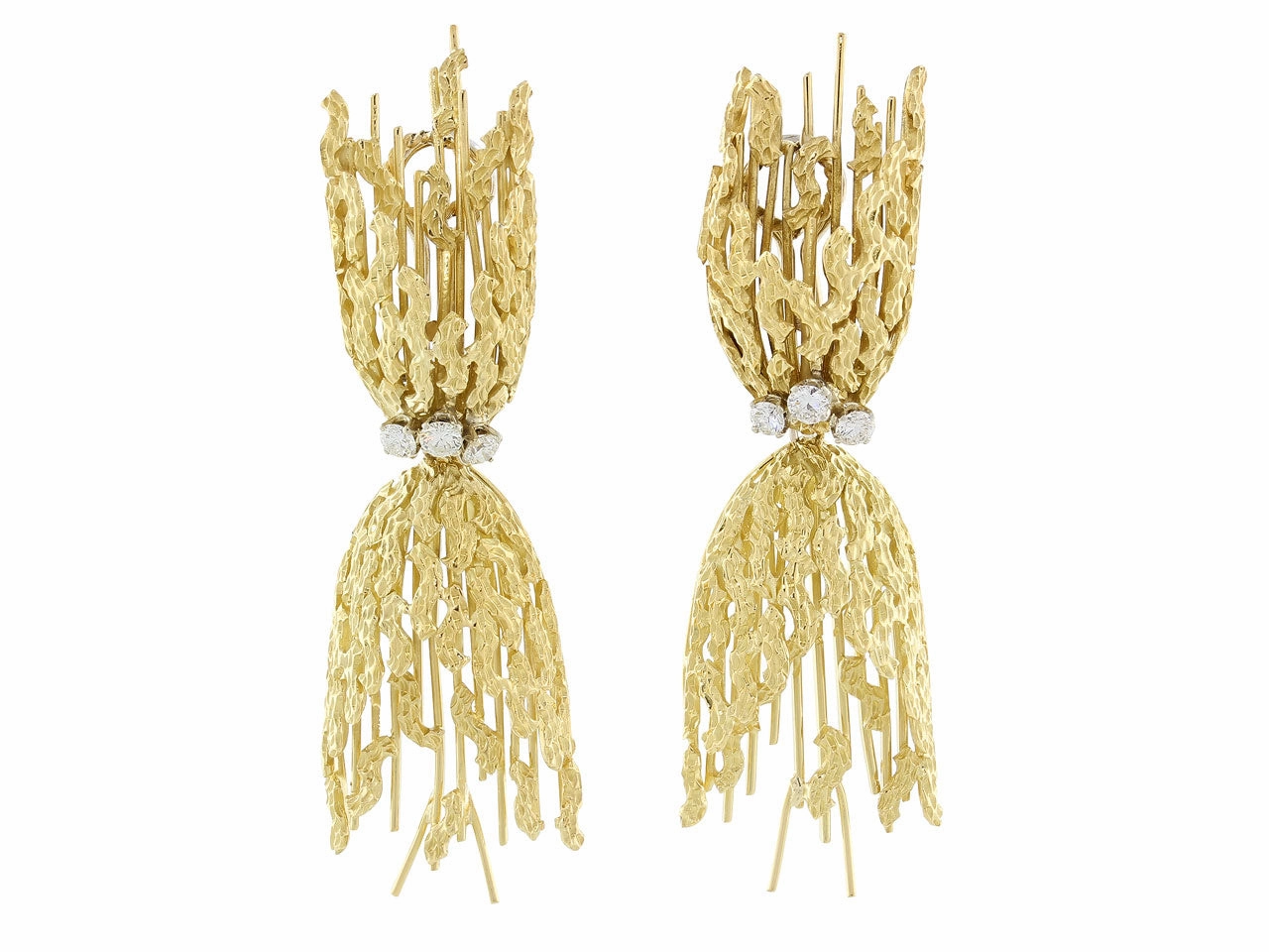 Modernist Diamond Earrings in 18K