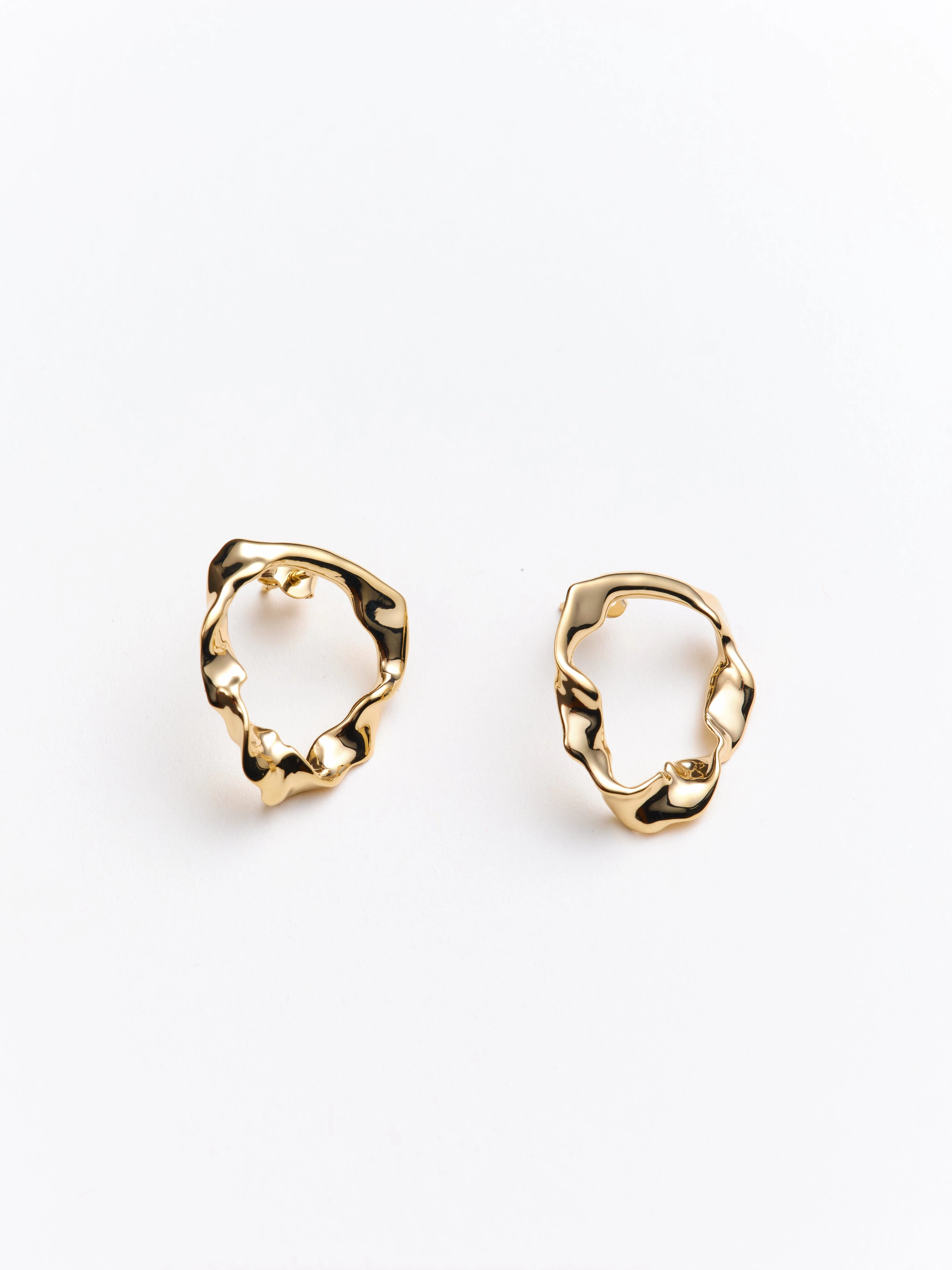 Nicola Beaten Round Earrings
