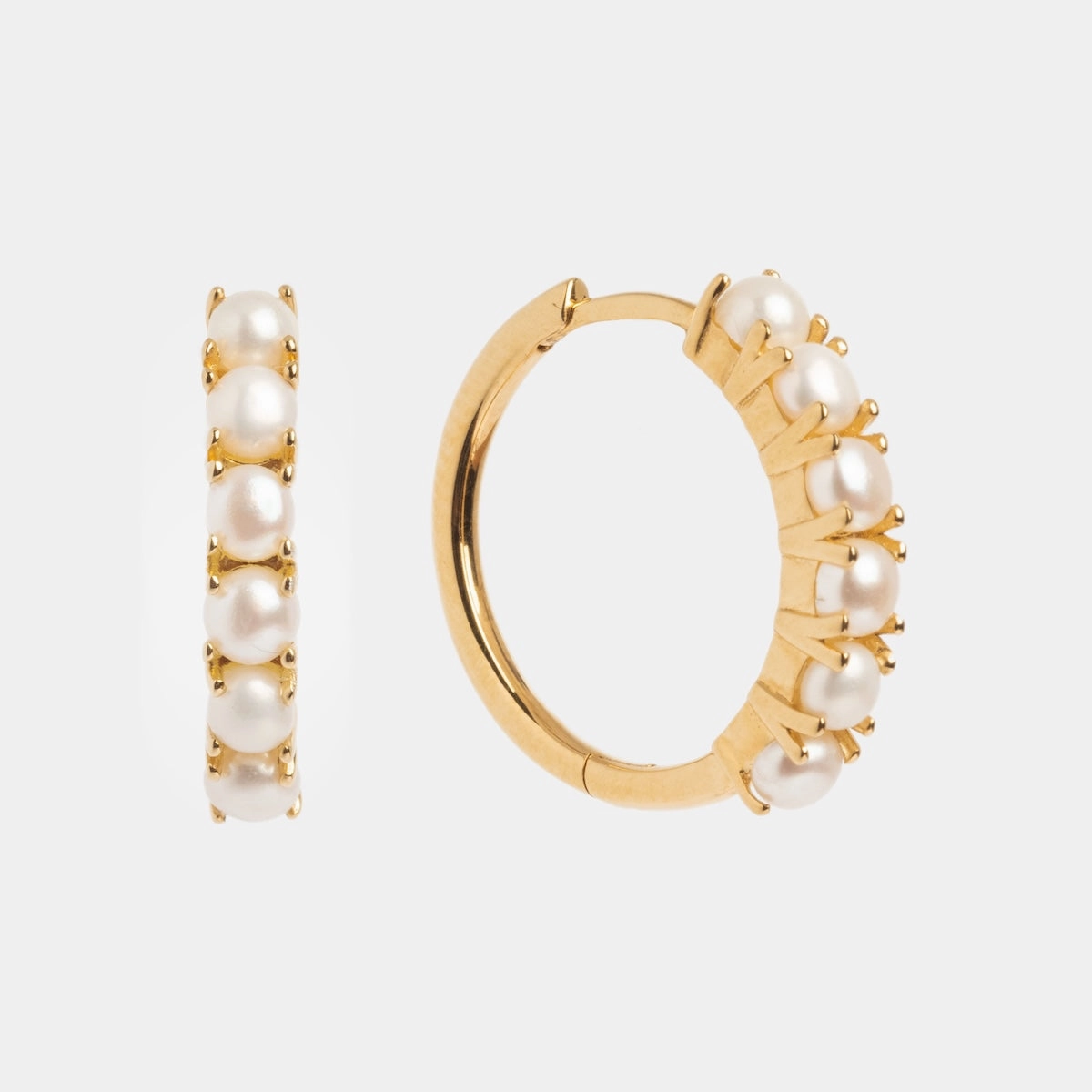 Nonna's Pearl Hoop Earrings