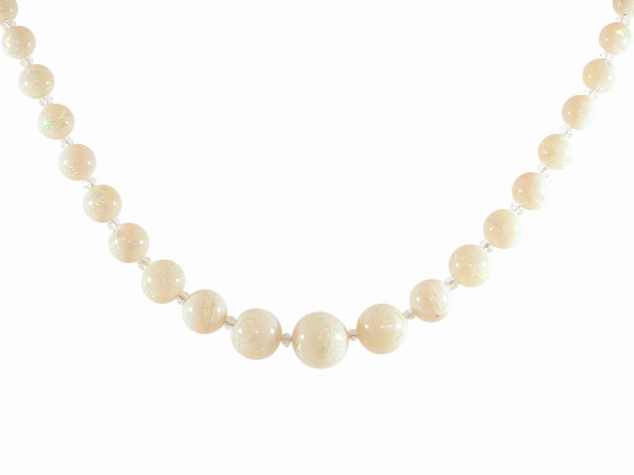 Opal Bead Necklace in 14K