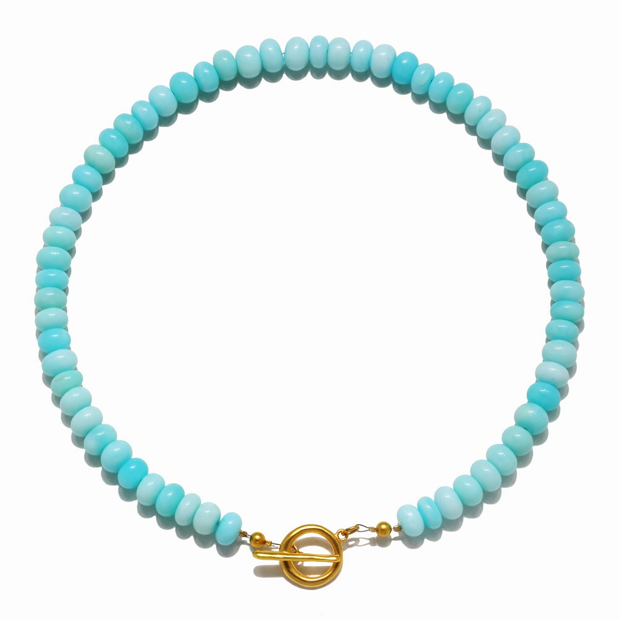 Opal Candy Gem Choker Necklace in Light Blue