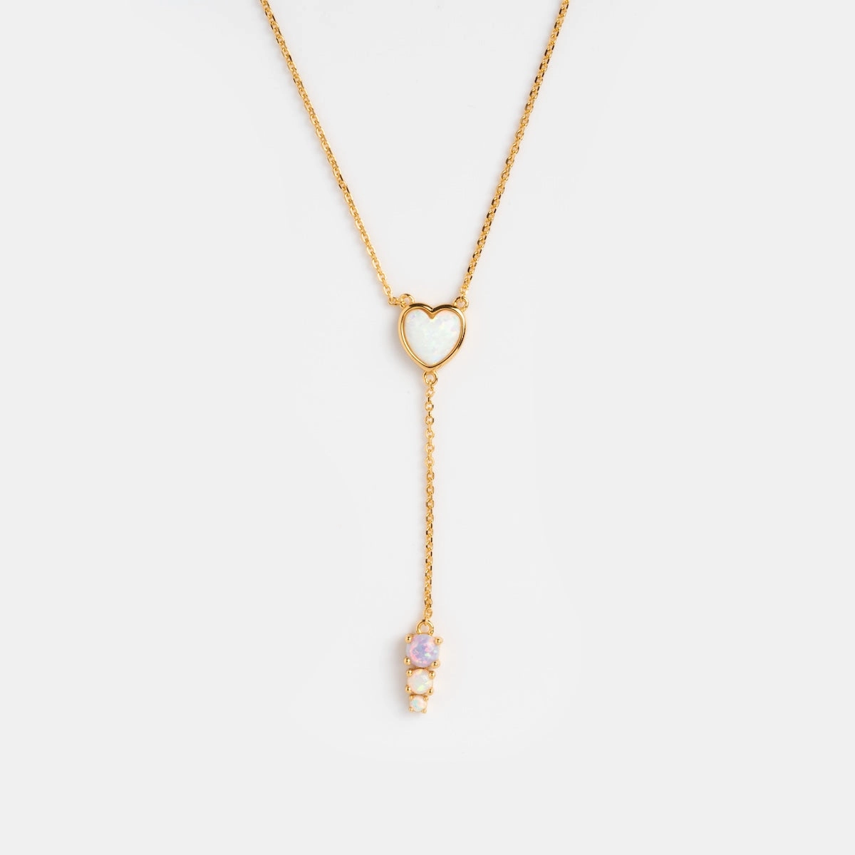 Opal Heart Lariat