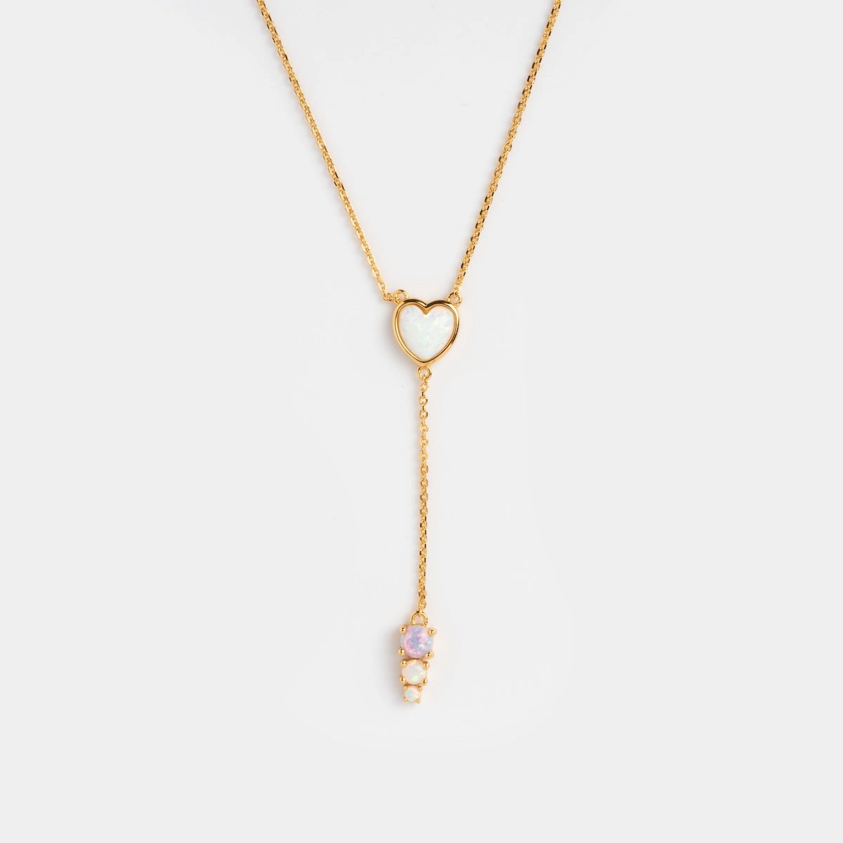 Opal Heart Lariat