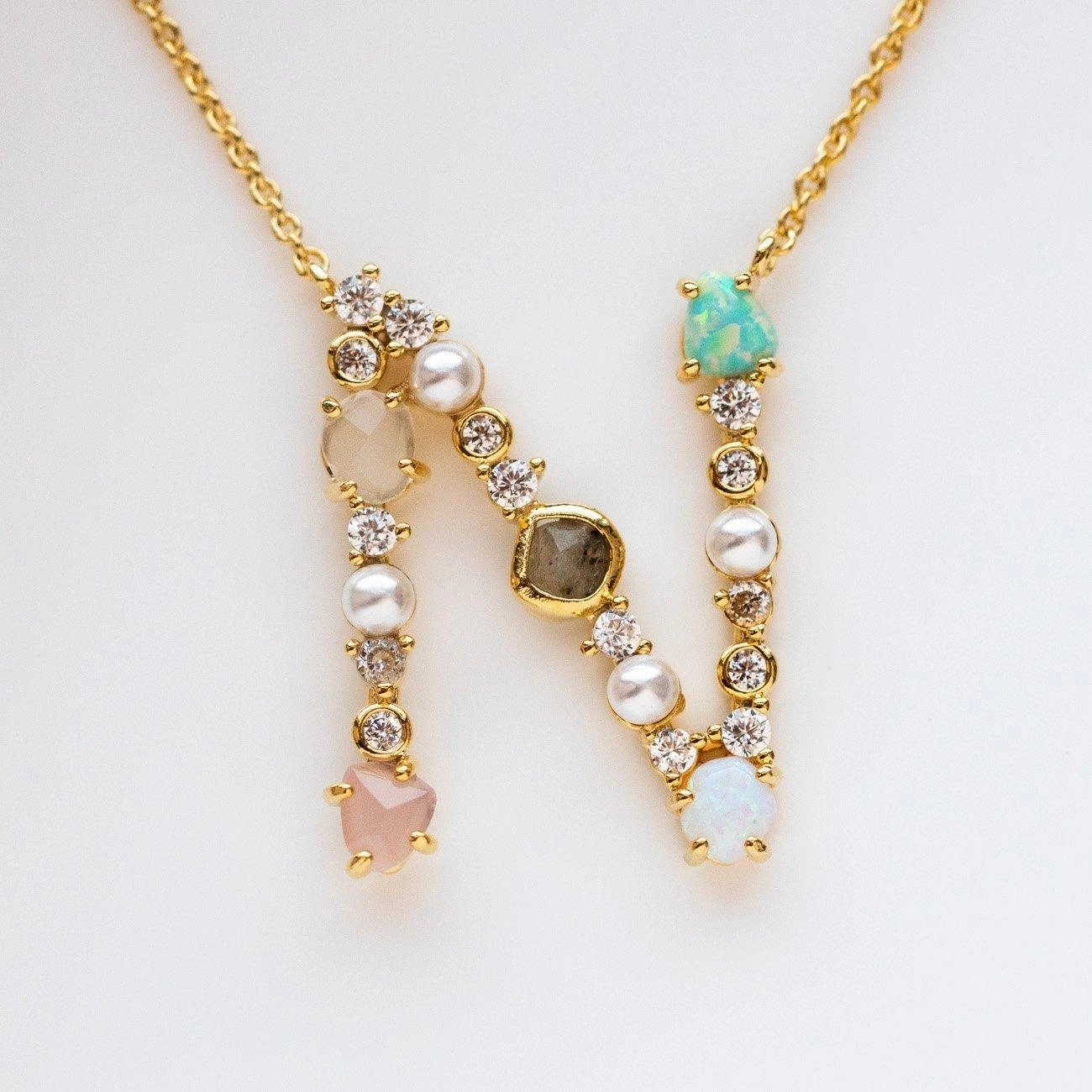 Opal Monogram Pendant