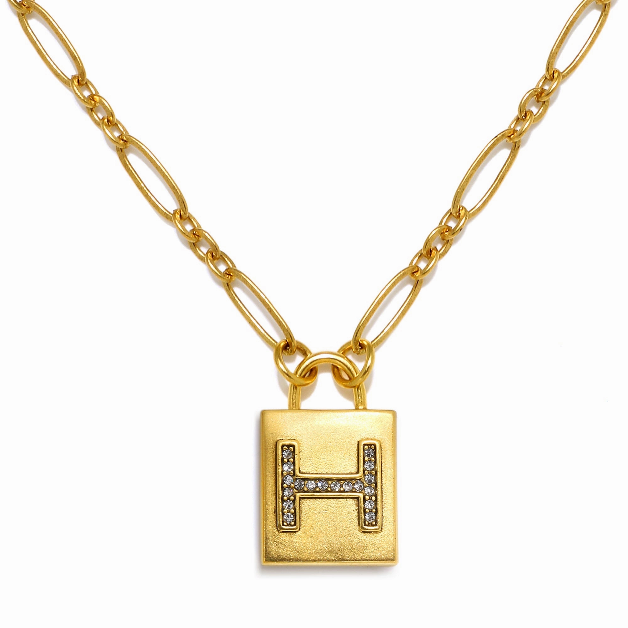 Padlock Initial Necklace