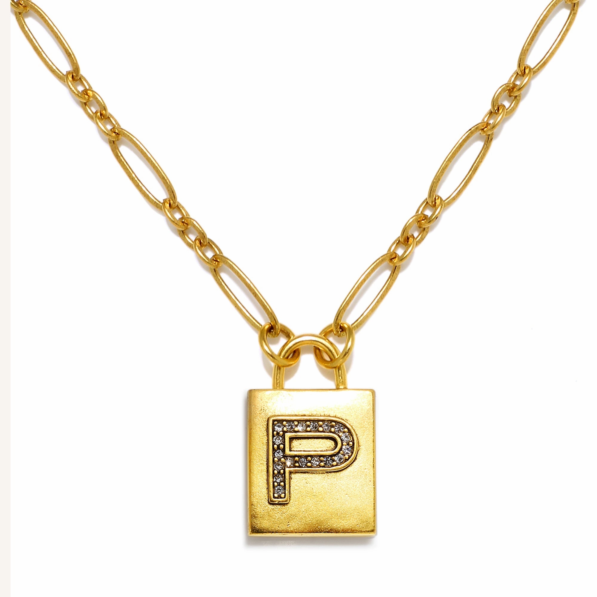 Padlock Initial Necklace