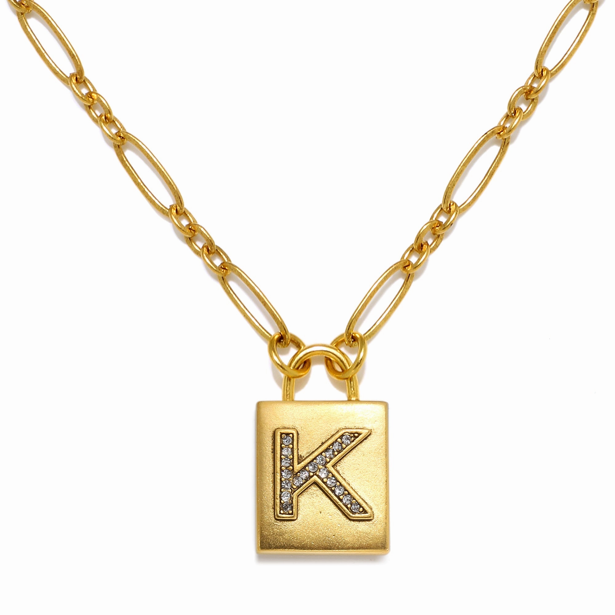 Padlock Initial Necklace