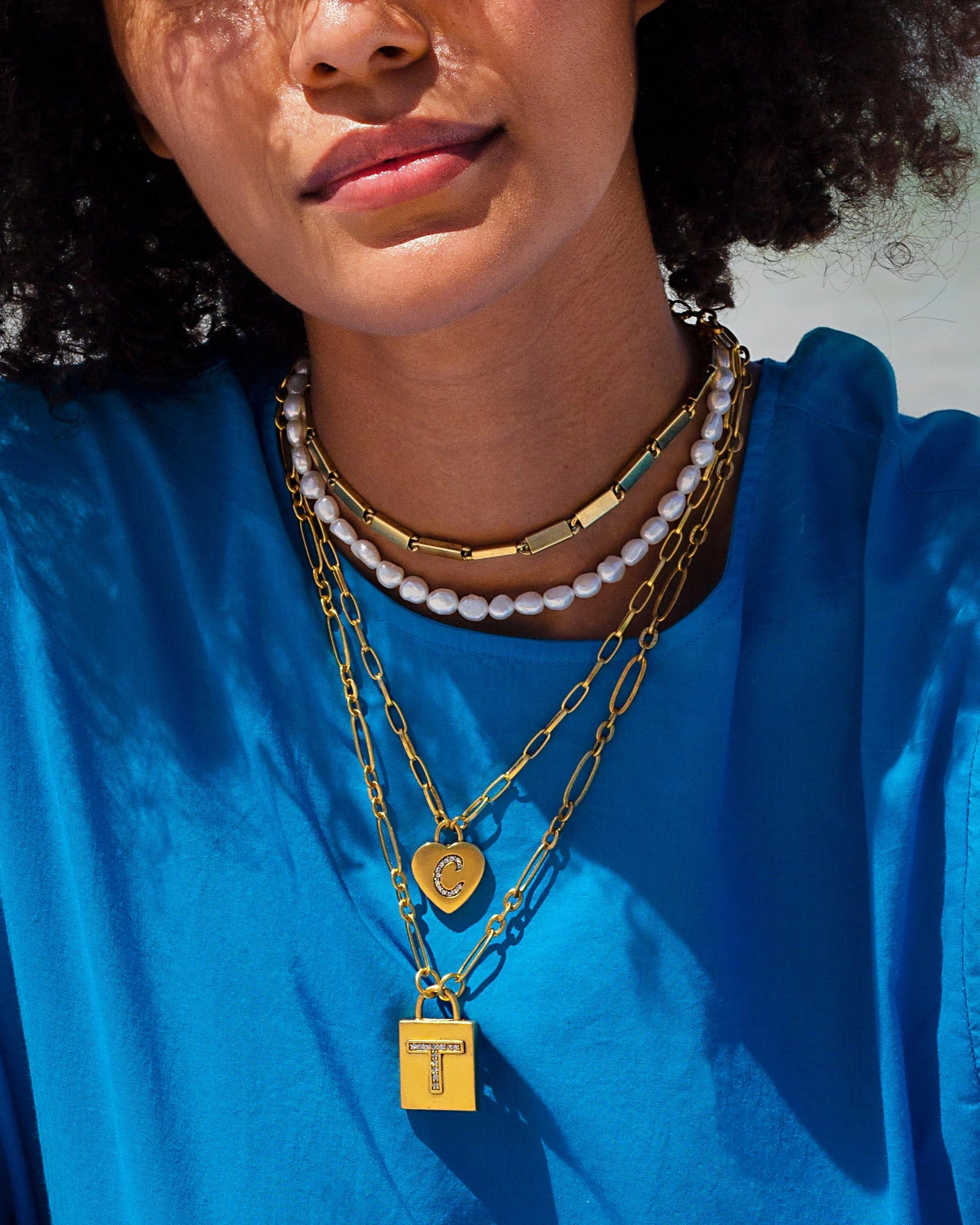 Padlock Initial Necklace