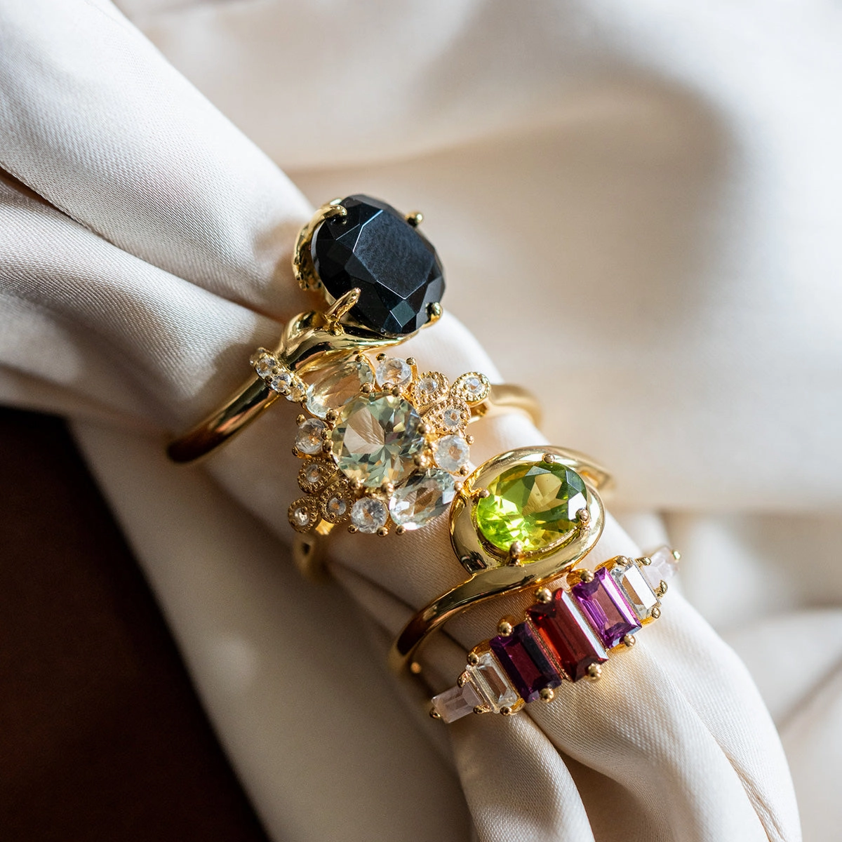 Past Life Black Spinel Statement Ring