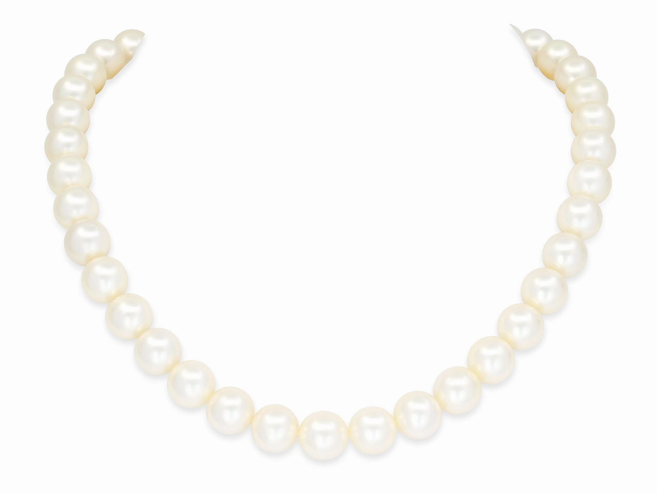 Pearl Necklace, with Diamond 14K White Gold Clasp