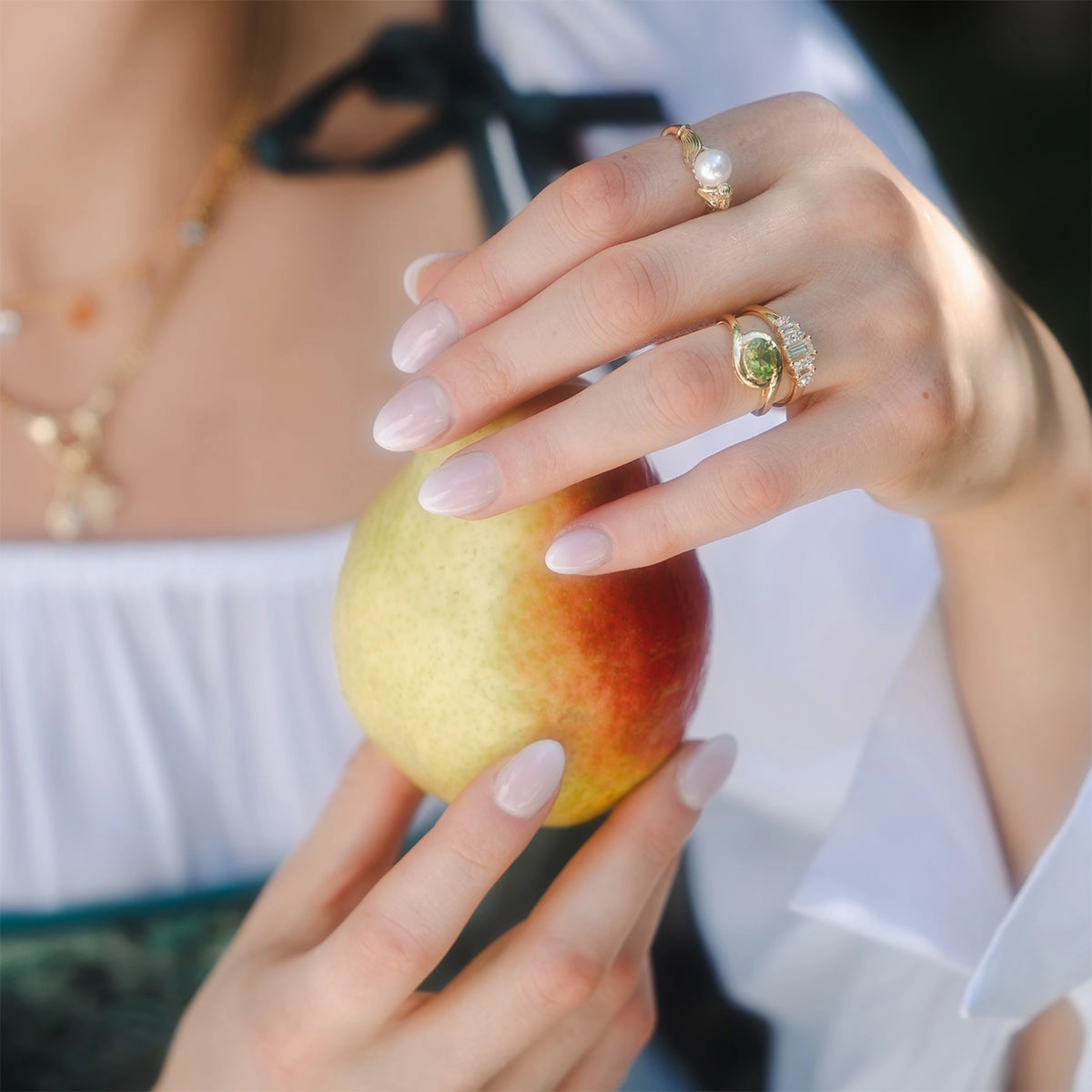 Peridot Poetry Statement Ring