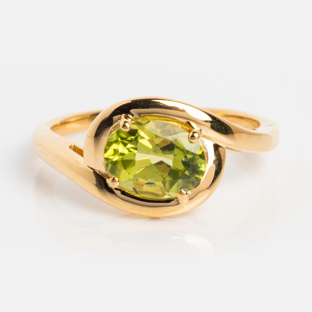 Peridot Poetry Statement Ring