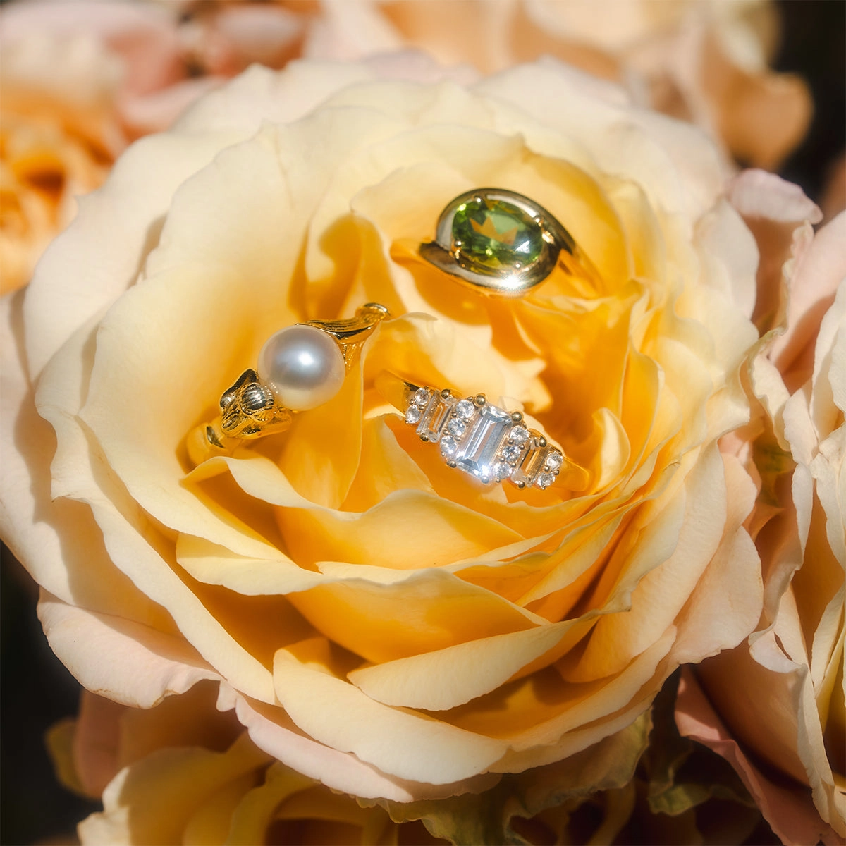 Peridot Poetry Statement Ring