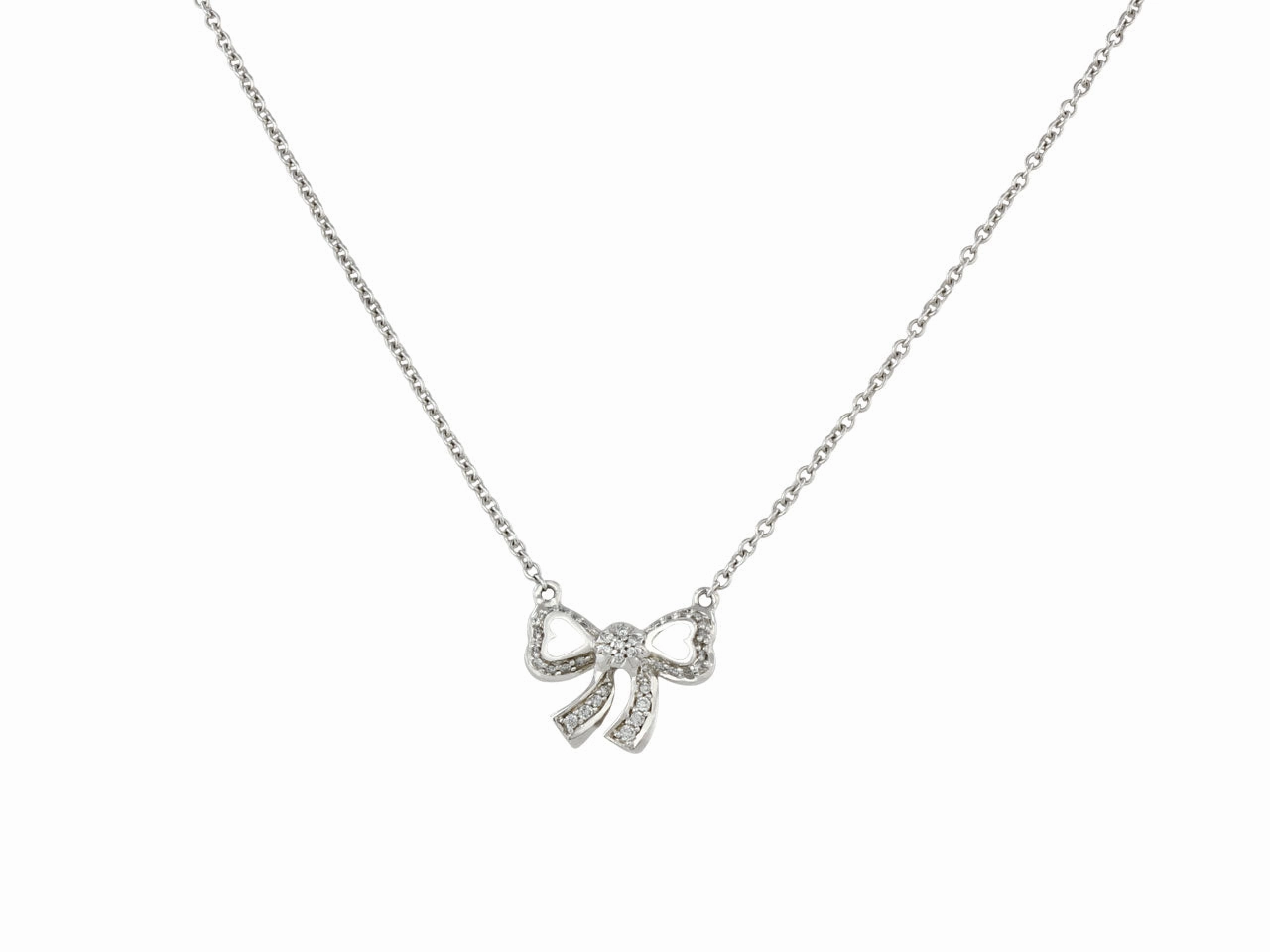 Poiray Diamond Bow Necklace in 18K